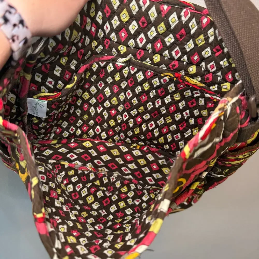 Vera Bradley Puccini Print Floral Laptop Crossbody Messenger Bag